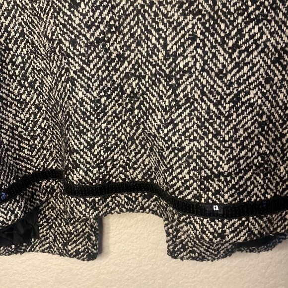 Cynthia Rowley wool blazer jacket sequin herringbone coat country club L - Picture 10 of 13